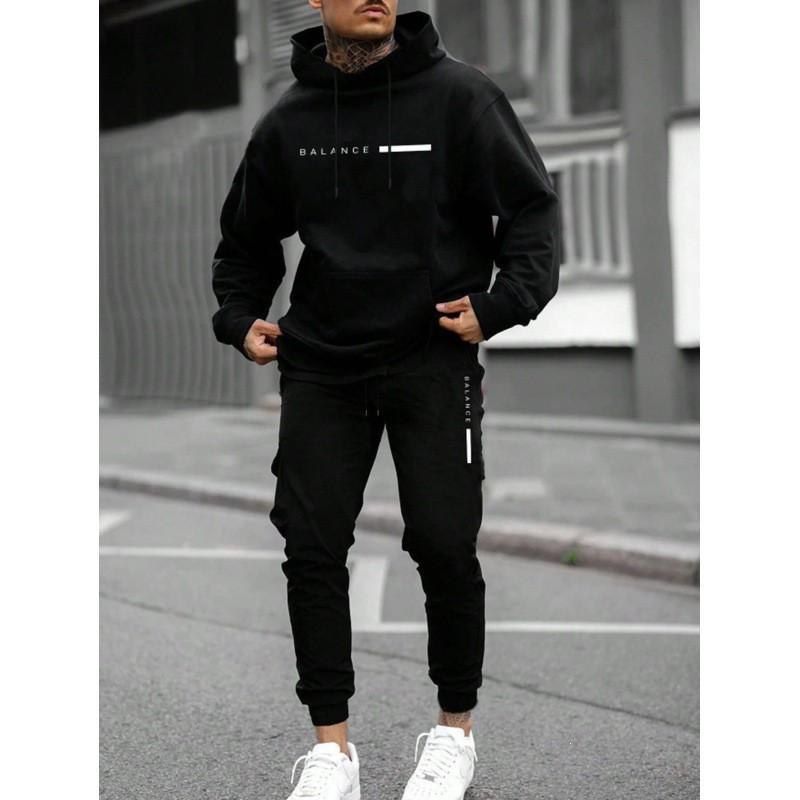 Winter Mens Hooded Sweatshirt Letter Print Loose Fit Casual Hoodie Teen Youth