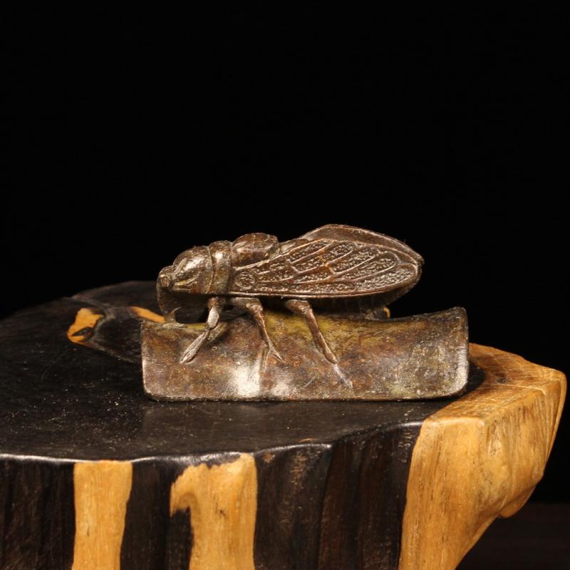 Metal Brass Insect Cicada Figurine Desktop Ornament Study Table Decoration Craft Accessories Small Animal Statue