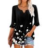 3/4 рукава топы для женщин повседневные оборки V-образный вырез футболки рабочие блузки нарядные туники топы