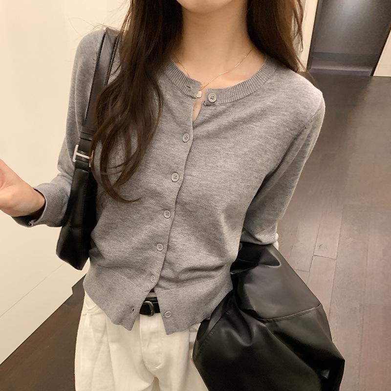 Европейский кардиган с круглым вырезом и правым плечом для женщин, осенне-зимний новый стиль, ленивый короткий рождественский красный свитер, куртка