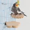 Pet Bird Stand Natural Wood Flower Cloud Shape Bird Perch Platform Stand Easy To Install Bird Corner Space Chewing Playing Gym