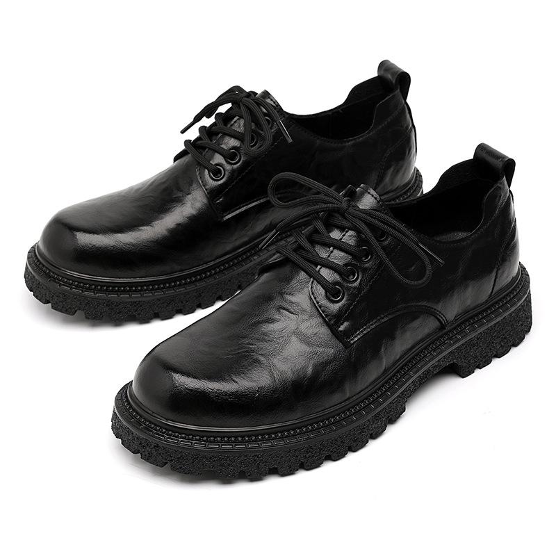 Деловые кожаные туфли, мужская повседневная обувь, британский стиль, инструментальная обувь, модные универсальные туфли на шнуровке, рабочая обувь для студентов 5164-E