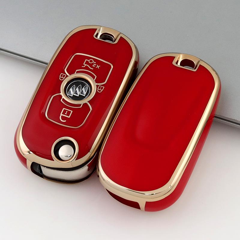 Складной чехол для ключа с золотой окантовкой для Buick Verano, GL6, Encore GX, Excelle