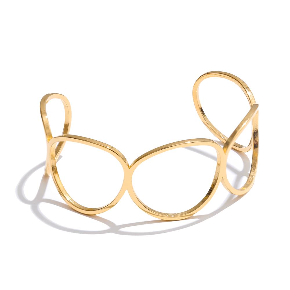 Eetit 60 мм минималистский полый браслет-манжета из нержавеющей стали браслет отличительный геометрический популярный ювелирный оптом новый