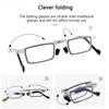 Retro Folding Reading Glasses for Men Women Metal Frame Anti-blue Light Eyeglasses with Free Case