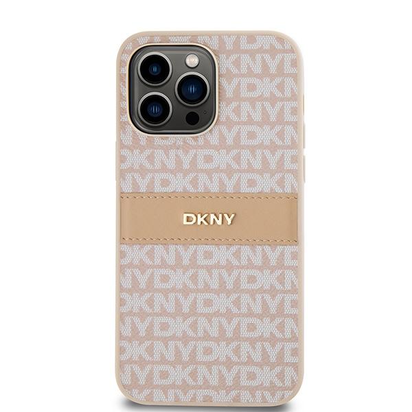 Dkny Dkhcp14Lprthslp Iphone 14 Pro6.1 Różowy/Pink Hardcase Leather Mono Stripe & Metal Logo