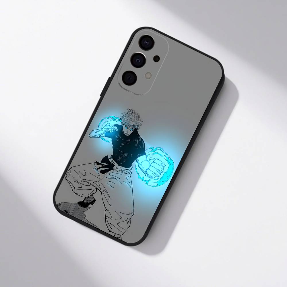 Чехол для телефона с аниме Годжо С-Сатору для Samsung S25,S24,S21,S22,S23,S30,Ultra,S20,Plus,Fe,Lite,5G Черный