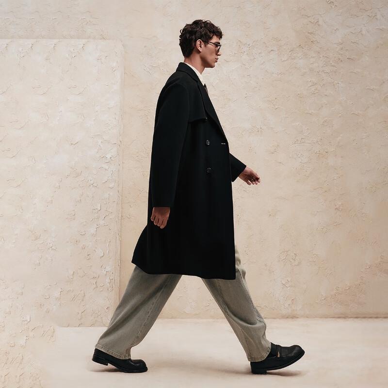 Мужское двубортное тренчкот из 100% шерсти Jack&Jones