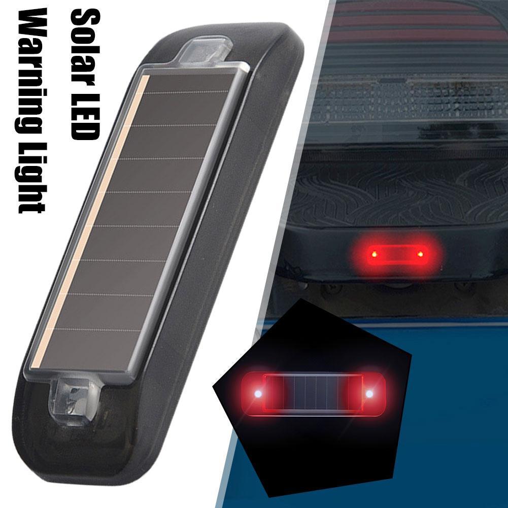 Solar Power Strobe Dummy Alarm Lamp Red-Blue Strobing Car Anti-theft LED Flashing Light Wiring-Free Wireless Flash Warning Light