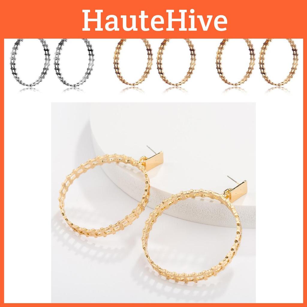 Стильные геометрические серьги с золотым покрытием Модные украшения в уличном стиле