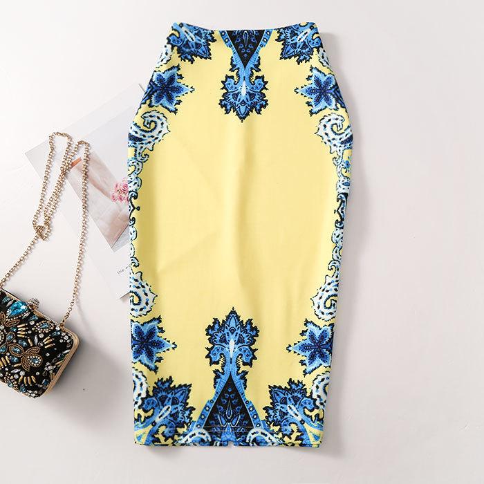 Женская юбка-карандаш с цифровым принтом, юбка-полудлина и облегающая юбка OL.