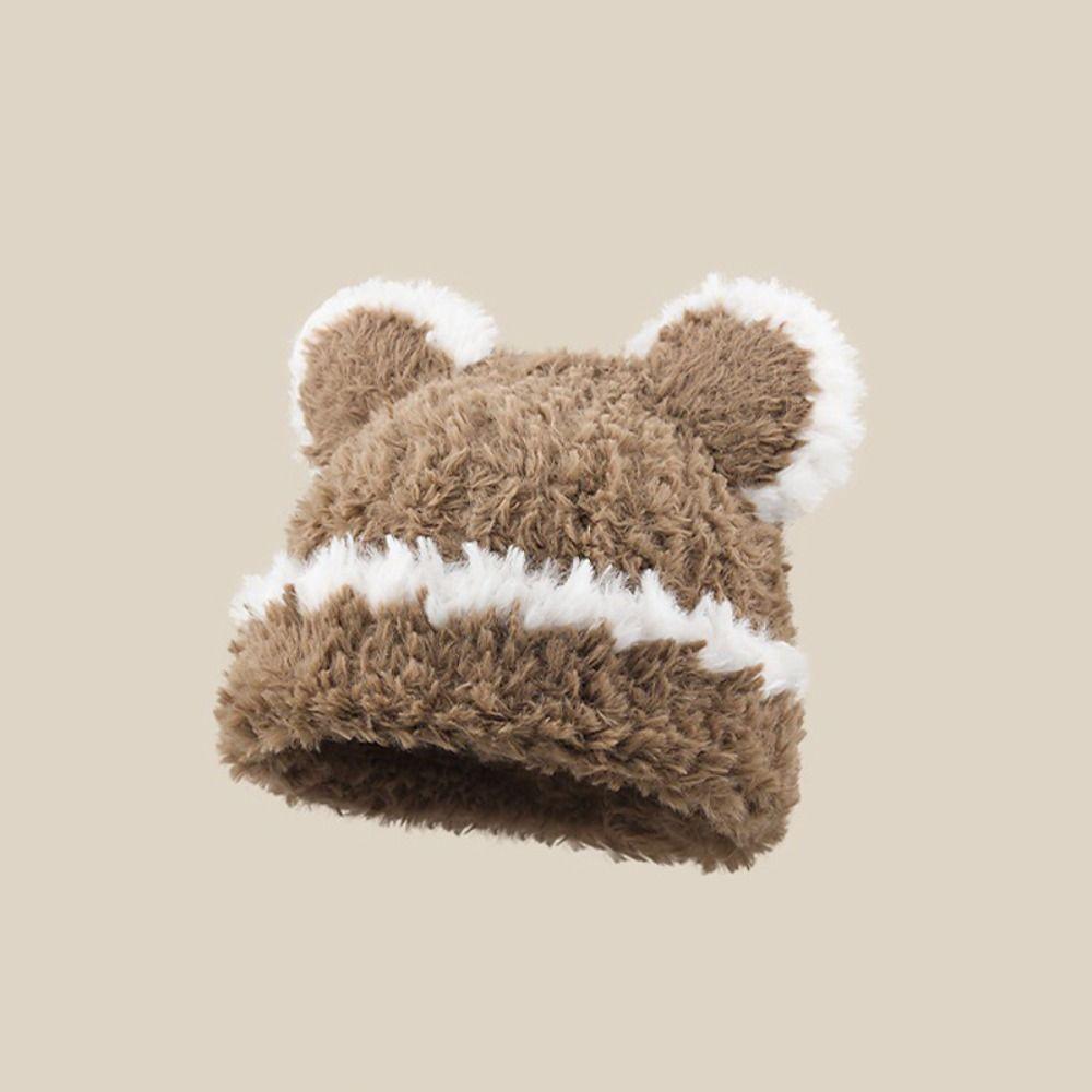 Coldproof Plush Winter Hat Soft Warm Beanie Hats Casual Ear Protection Cold Cap  Riding
