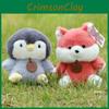 Penguin Elephant Fox Plush Figures Pack Short Faux Fur Kids Birthday Collecting