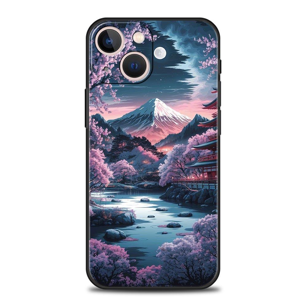 Pink Sunset Mountain Phone Case Cover for iPhone 17 16 15 14 13 12 11 Pro Max 17 Air Plus Shockproof Soft TPU Shell Fundas Capas