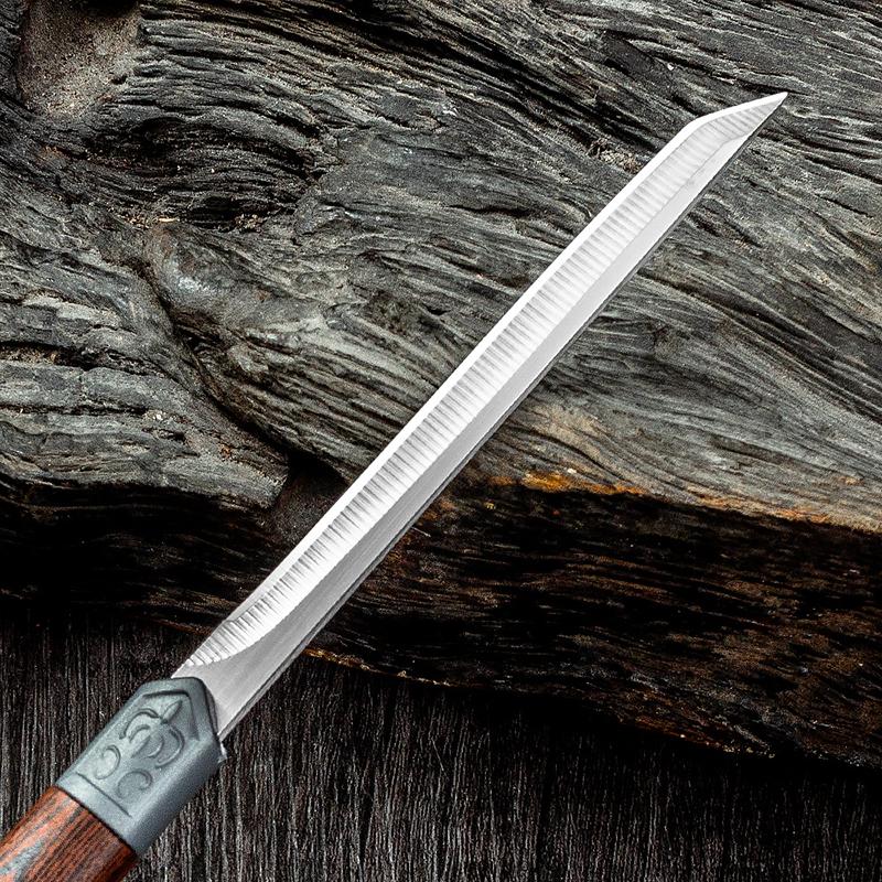 1 шт. Маленький прямой нож из нержавеющей стали высокой твердости, фруктовый нож с имитацией древесного зерна, подходит для использования на кухне