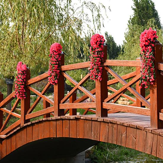 Yousheng Artificial Hanging Violets Faux Violets with Long Vines Realistic Fake Flowers for Home Wall Window Box Wedding Outdoor Garden Arch