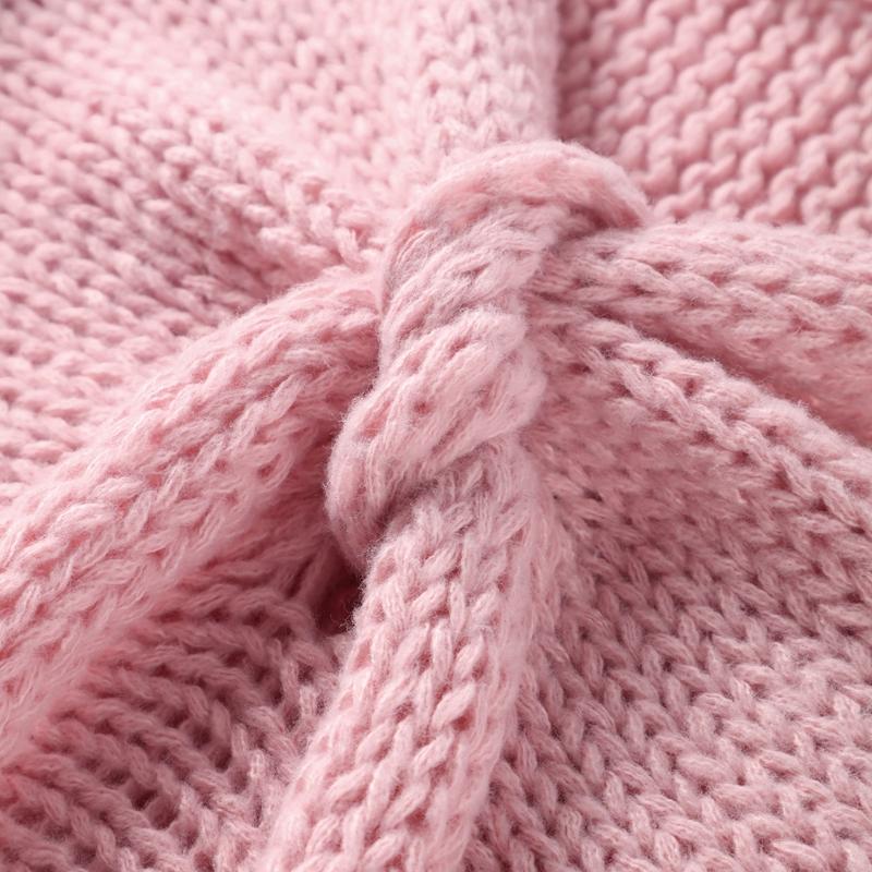 Женский осенне-зимний милый и симпатичный свитер с V-образным вырезом и бантом, вязаный свитер с объемной вязкой, кардиган, куртка