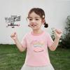 JELLYBABY Girls' Contrast Collar Short Sleeve T-Shirt