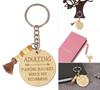 Inkdotpot Funny Keychain Adulting Not Recommend Wood Engraved Keychain Funny Adult Sarcastic Novelty