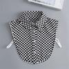 Women's Stylish False Collar Detachable Half Shirt Blouse False Collar Plaid Shirt Dickey for Women Girls Matching Outfits