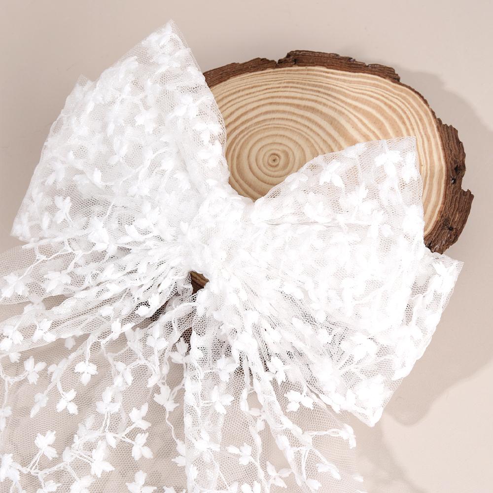 Милая кружевная заколка для волос с большим бантом, элегантная вышивка, двухслойный бант, заколка для волос для девочек, корейские детские аксессуары, головной убор, подарок