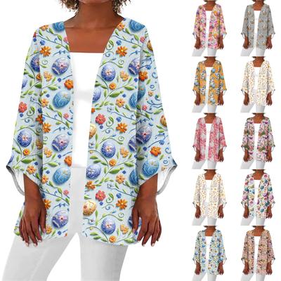 Женская повседневная и модная легкая куртка средней длины с принтом, кардиган, кардиган