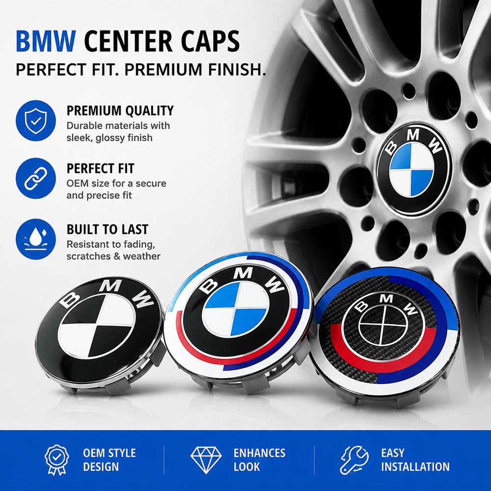 Car Wheel Center Caps 4Pcs 56mm 68mm ABS For Bmw M E46 E90 F10 F30 E87 F20 G20 E60 E39 E92 F11 F31 E61 F25 E36 X3 X5 Accessorie UF0