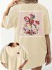 Pink Pony Club Printed Tshirt Unisexs Springsummer Fashion Trend Top Neutral Short Sleeve Comfortable Tshirt