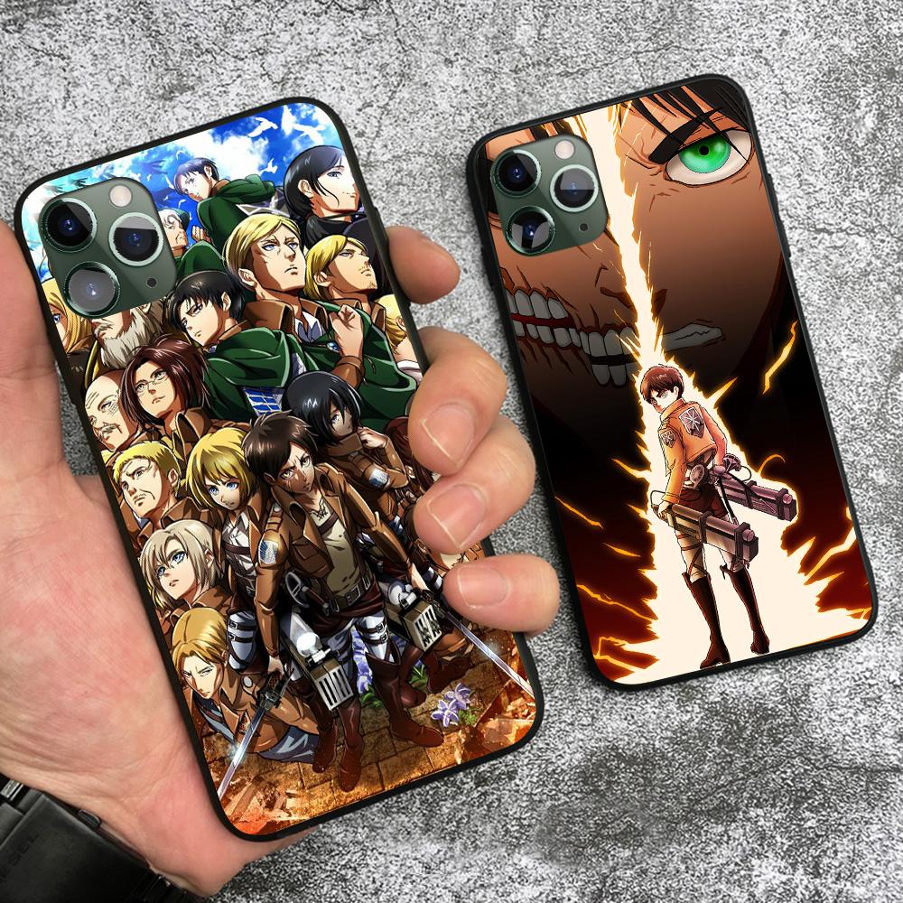 Атака Титанов Эрен Микаса Леви аниме для iPhone 6s 7 8 Plus X XR XS 11 12 13 Mini Pro Max Мягкий силиконовый чехол для телефона