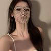 Сверкающая цепочка-маска для лица с кисточкой из страз, кристальный головной убор для вечеринки, клуба, маскарада