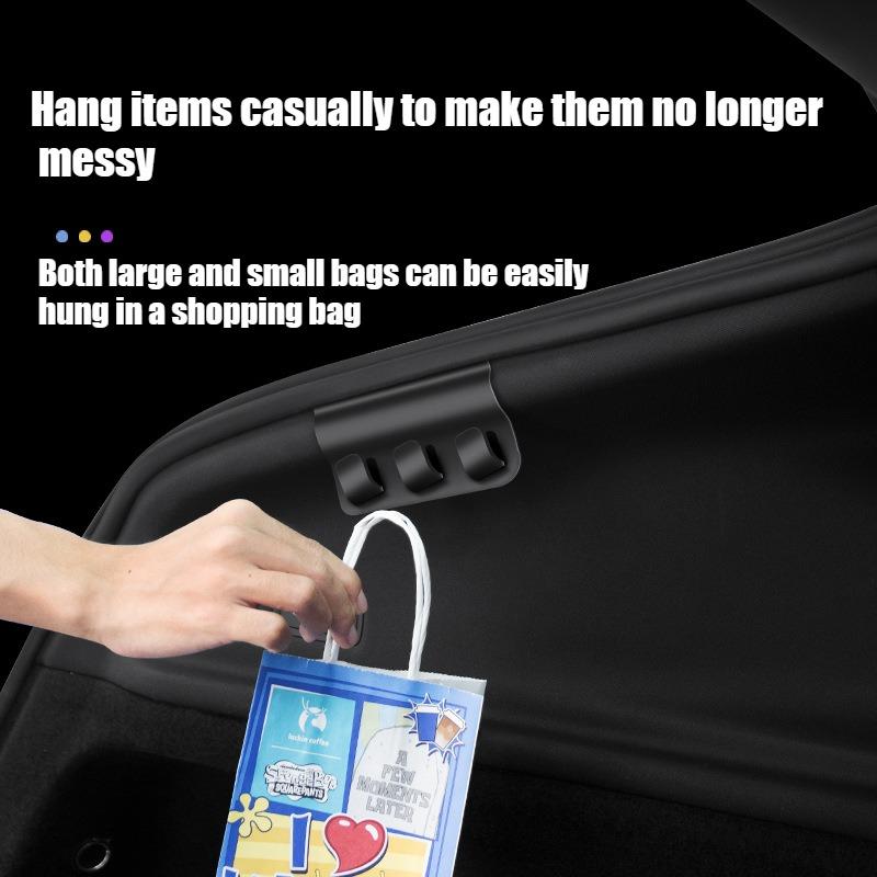 For Tesla Model Y Juniper 2025 Rear Trunk Hook Storage Holder Bag Water Bottles Trunk Grocery Bag Hook Hanger Car Accessories