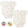 Bodysuit Romper Baby Underwear Short Sleeve 70 Cotton Summer of Cherry [Keratta] 100% ([Set 2] Lemon)