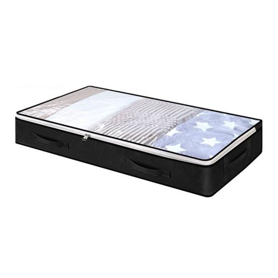 Foldable Underbed Storage Bag with Reinforced Handle Portable Large Capacity Clothes Quilt Bag Dustproof Organizer