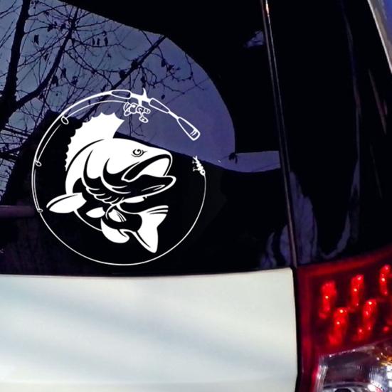 Fishing Rod Hobby Auto Car Fish Vinyl Motorcycle Sticker Vehicle Decor Accessory