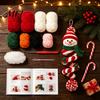 Festive Snowman Crochet Pattern Spiral Ornament DIY Kit for Adults, Beginners, Christmas Craft Set Yarn Hobby Sets Beginners with Yarn, Hook,
