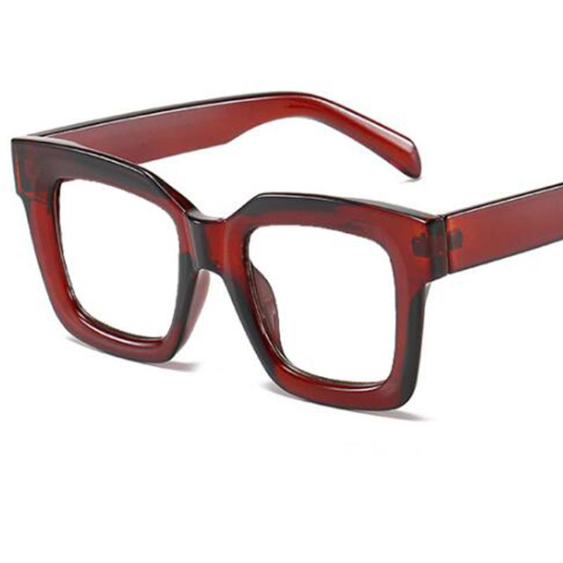 New Blue Light Blocking Women'S Presbyopic Glasses Transparent Brown Big Square Reading Glasses Astigmatism Prescription Eyewear