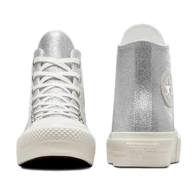 Converse All Star Lift Удобные и Универсальные Износостойкие и Легкие Высокие Эспадрильи Женские Серебристые