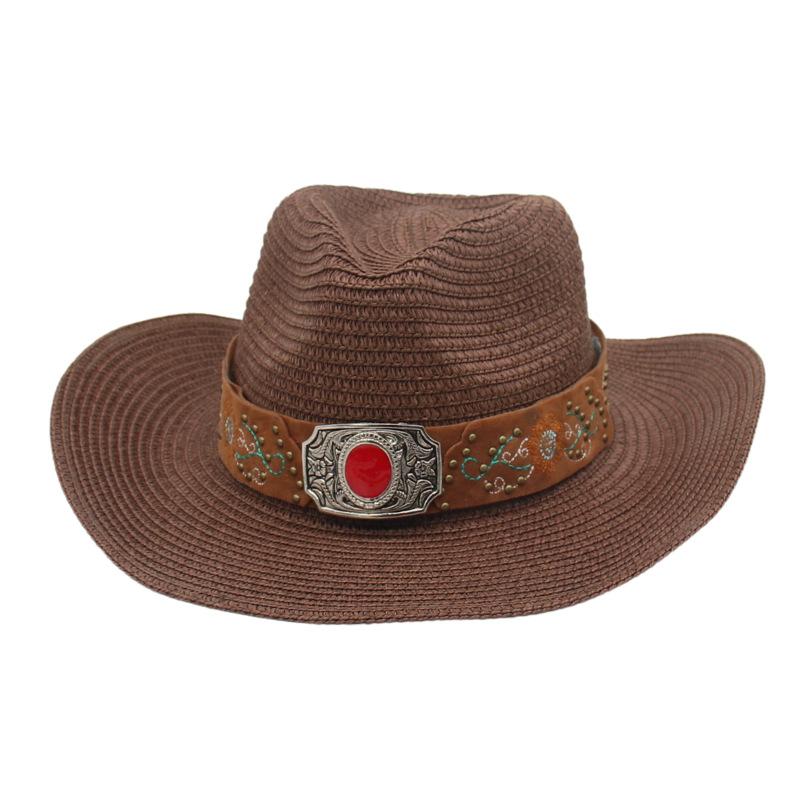 Мужская весенне-летняя дорожная шляпа от солнца для активного отдыха, тибетская шляпа, соломенная шляпа, женская пляжная шляпа с загнутыми полями для приморского отдыха, шляпа западного ковбоя