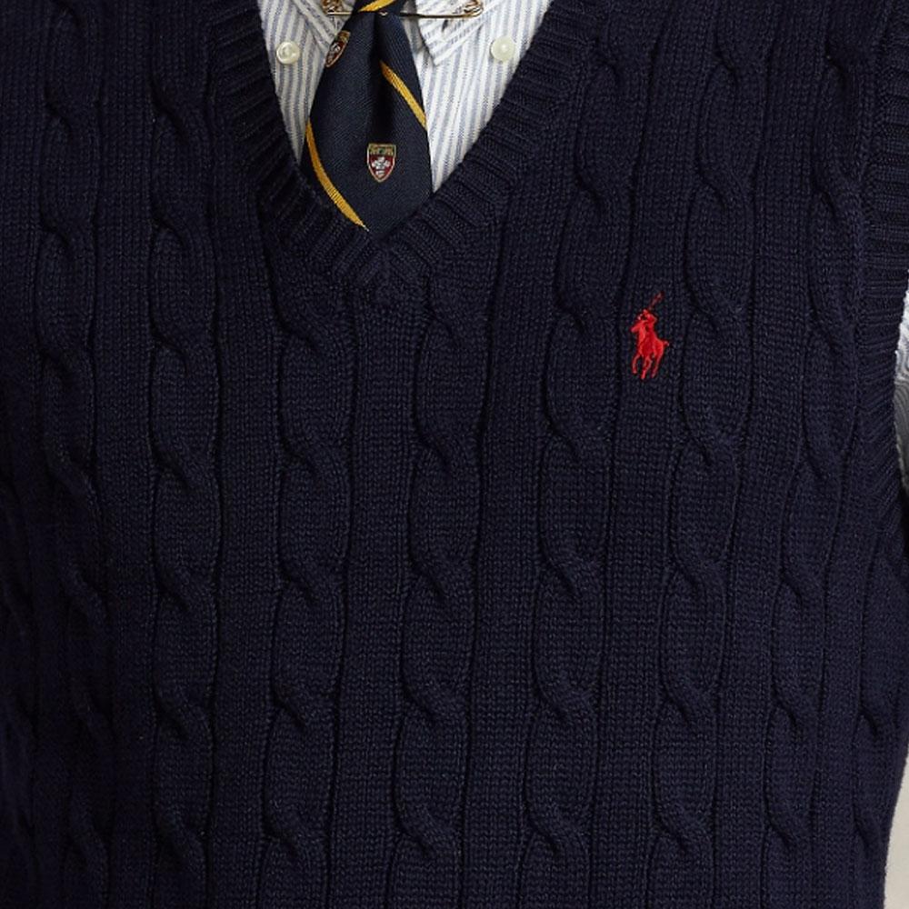 Polo Ralph Lauren Logo Embroidered V-Neck Sleeveless Tank Top Men Tops Blue MNPOSWE1CM20038-BLUE