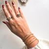 Yori Изящное Кольцо для Наслоения из Нержавеющей Стали с Покрытием 18K Золотом для Женщин Гипоаллергенное Водонепроницаемое Изящное Украшение