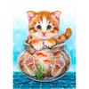 5D DIY алмазная живопись кошки и рыбы в аквариумах животные горный хрусталь наборы крестиков ручная вышивка подарки