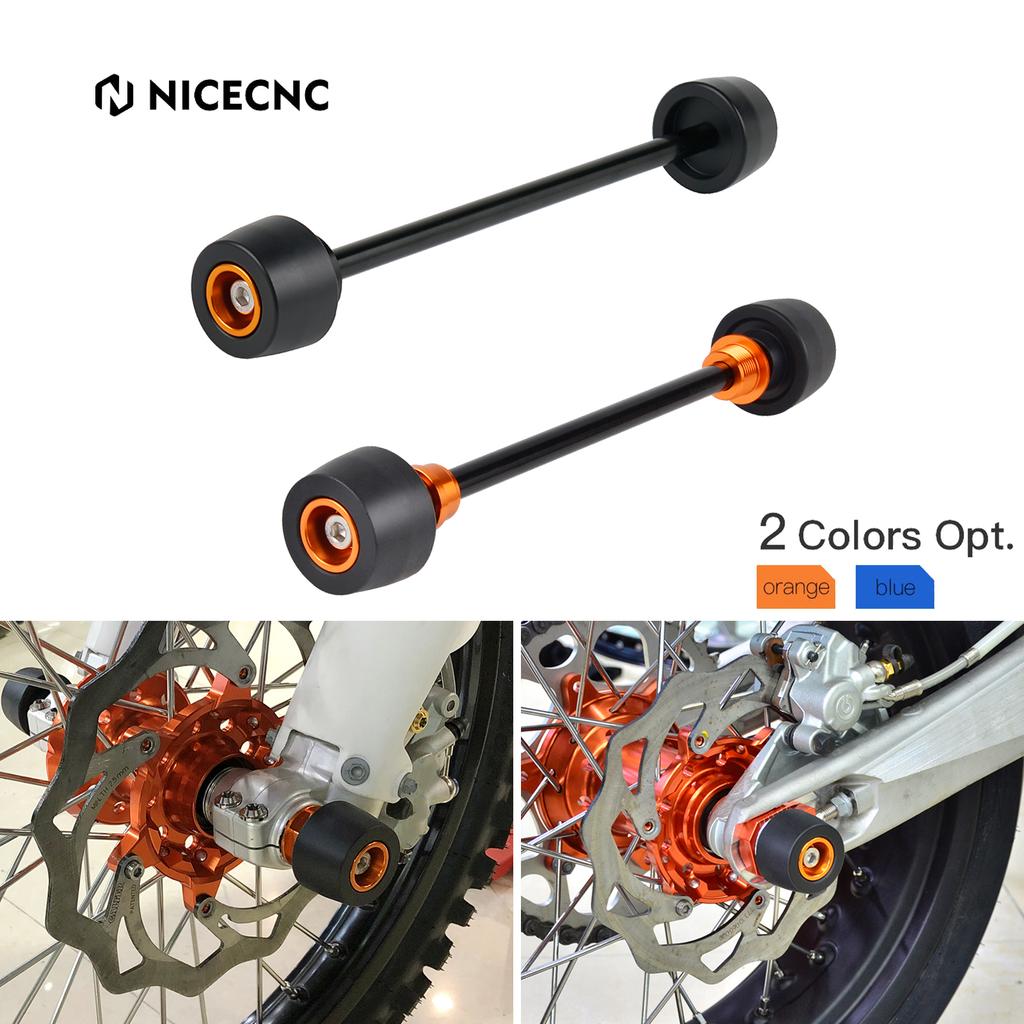 NICECNC For KTM EXC 300 EXCF 350 EXC 450 XCW 300 XCFW 450 TPI Six Days 2017-2023 20/22mm Front Rear Wheel Axle Slider Crash Pad