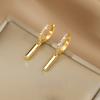 Pure and Simple Cylindrical Geometric Earrings Niche Light Luxury Design Sense High-end New Trendy Ear Buckle Earrings
