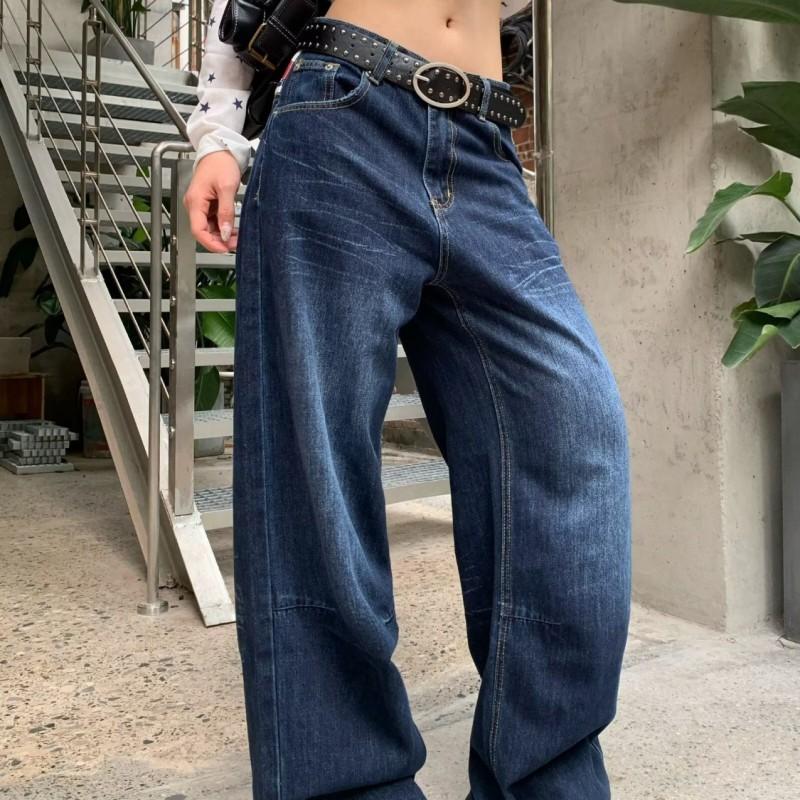 Vintage Wide Leg Jeans 2026 High Waist Slim Straight Full Length Denim Pants Teens Youth