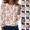 Long Sleeve Shirts For Women Cute Print Graphic Tees Blouses Casual Plus Size Basic Tops Pullover
