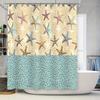Multicolored Starfish Pattern Shower Curtain Bathroom Decor Waterproof Fabric Bath Mat Set for Home Decoration 3D Printed Bathtu