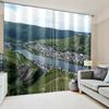 Cheap 3D Print Sunset Natural Scenery Island Stone Free Shipping 2 Pieces Window Curtain Living Room Bedroom Two Drape Decor