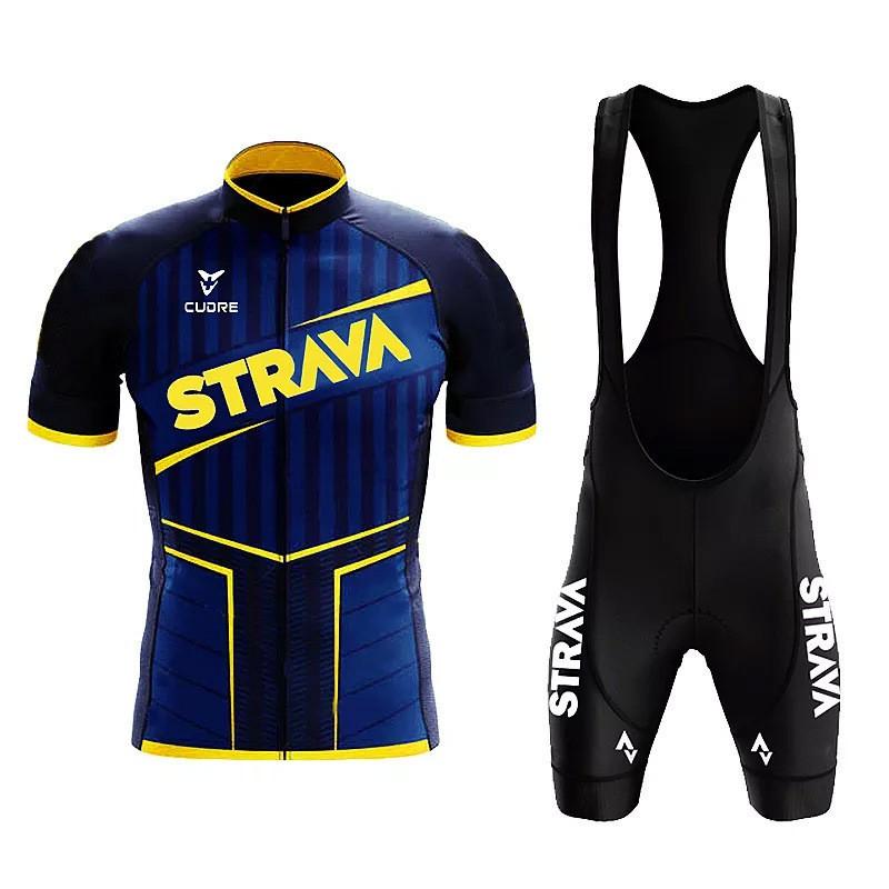Men Women Cycling Jersey Set Quick Dry Breathable Bike Short Sleeve Top Compression Shorts