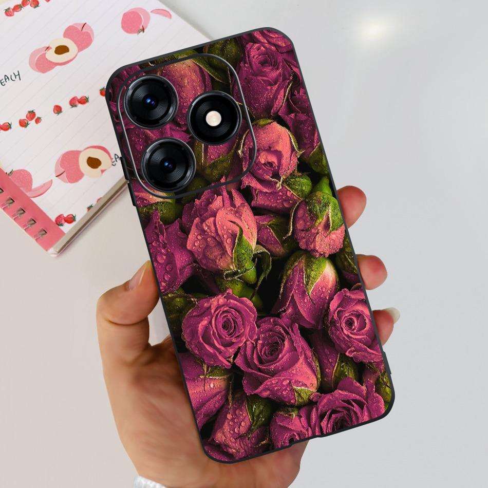 Чехол для телефона Tecno Spark 10 10C 2023 Модный Цветок Кошка Бабочка Мягкий Силикон ТПУ Чехлы Для Tecno Spark10 Spark10c KI5q KI5k