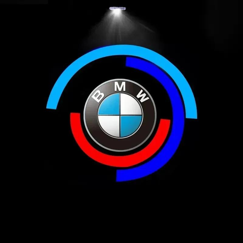 For BMW 2pcs Car Logo Led Door Light Projector Lamp For BMW 50th M E46 E90 E49 F30 F80 E36 E46 E93 E92 F34 F31 GT G30 X7 Car Acc